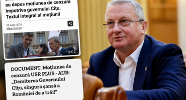 Remus Lăpușan: „Locul 1 și locul 2 de la alegerile parlamentare semnează o moțiune de cenzură împotriva guvernului, o procedură democratică”